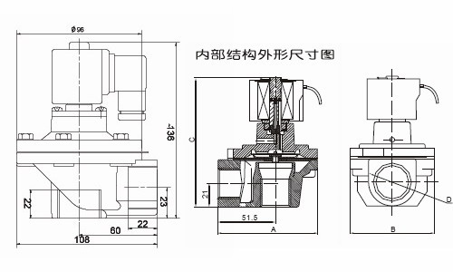 DMF-Z電磁脈沖閥結(jié)構(gòu)圖